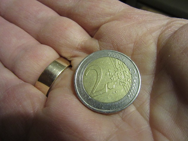 dvě eura na dlani